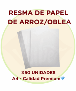 Papel Oblea Premium Comestible A4 - 50 Hojas - 0.6mm Grosor - Color Blanco Brillante - Para Impresoras de Tinta Comestible
