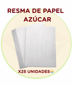 Resma Papel Azúcar Comestible 25 Hojas A4 - Para Impresoras de Tinta Comestible - Decoración Tortas y Cupcakes
